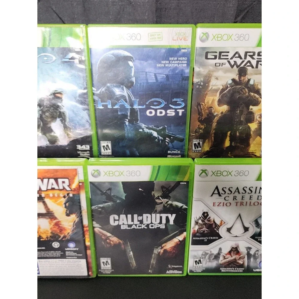 Lot Of 6 Games HALO (Xbox 360) 3, 4, Gears Of War 3, Black Ops, End War, & More!